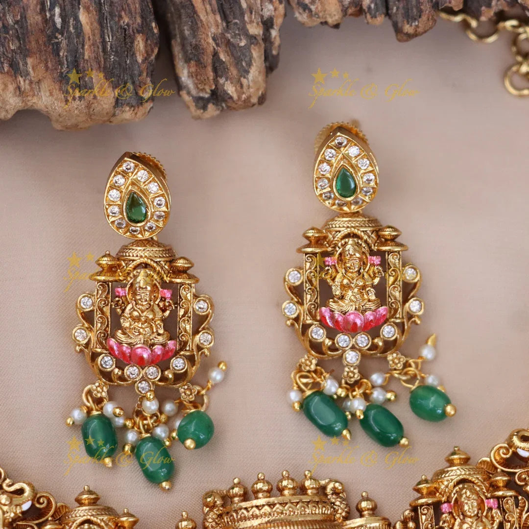 Ornate Lakshmi Temple Necklace for Festive Elegance