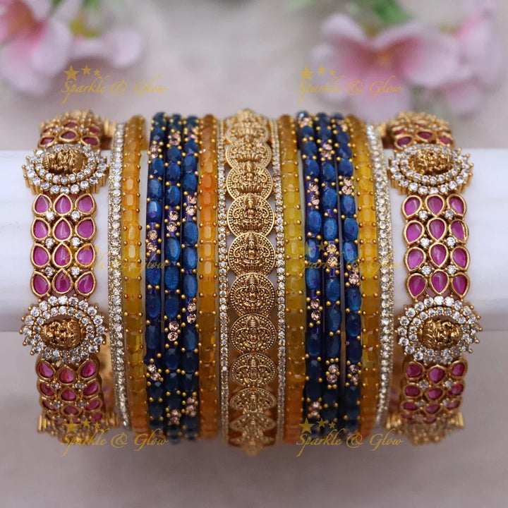 Majestic Lakshmi Coin Bridal Bangles Set