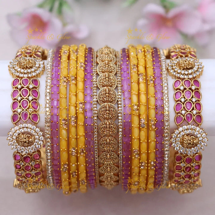 Majestic Lakshmi Coin Bridal Bangles Set
