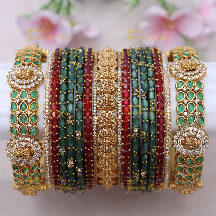 Majestic Lakshmi Coin Bridal Bangles Set