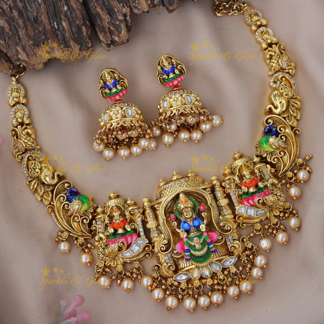 Exquisite Temple Necklace Set for Festivals & Weddings