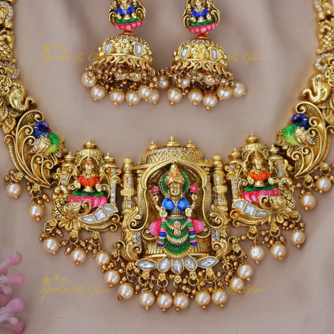 Exquisite Temple Necklace Set for Festivals & Weddings