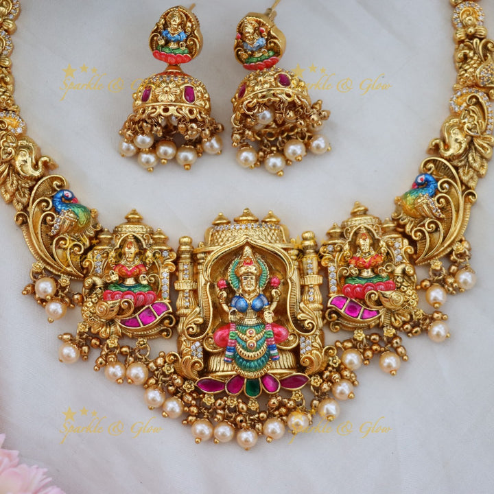 Exquisite Temple Necklace Set for Festivals & Weddings