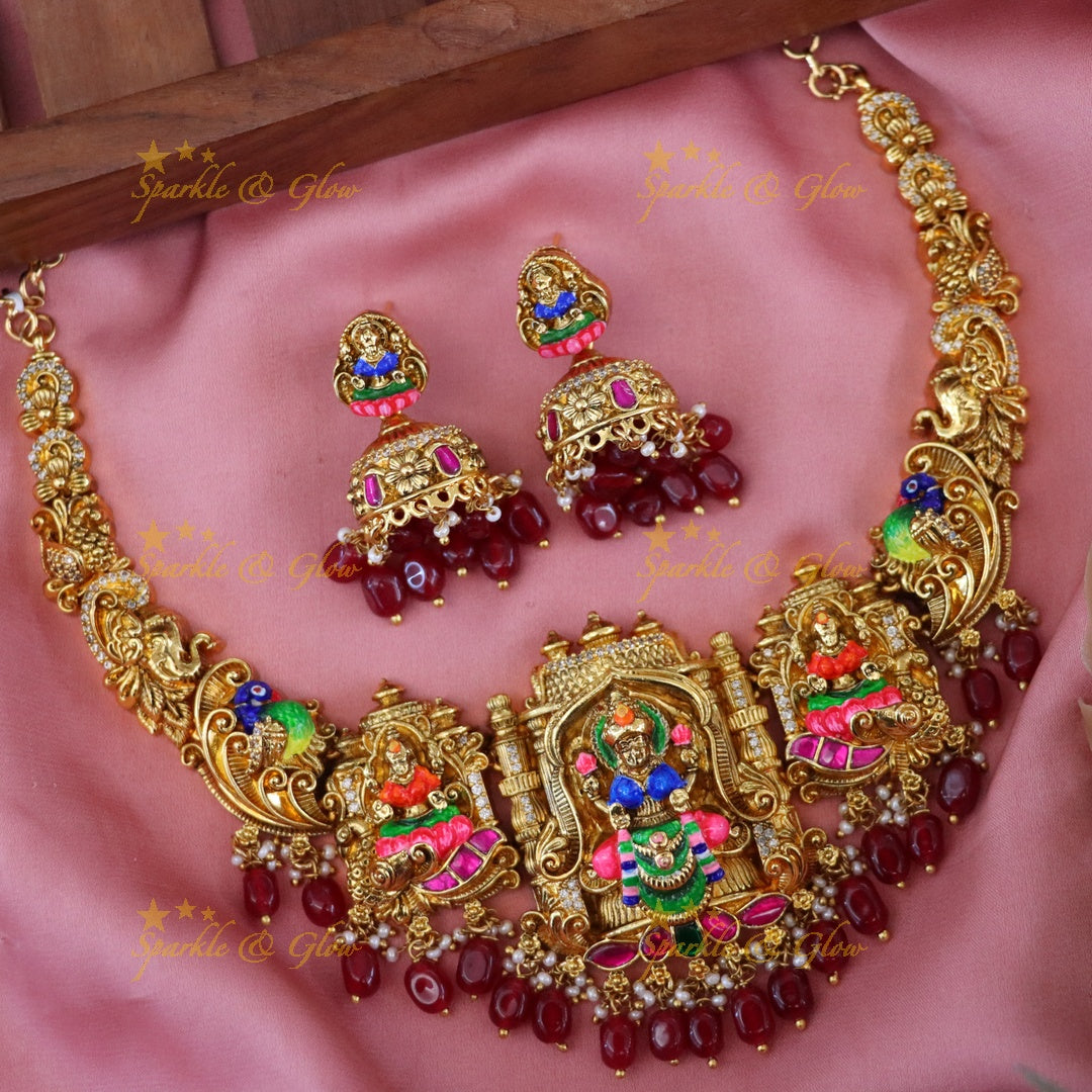 Exquisite Temple Necklace Set for Festivals & Weddings