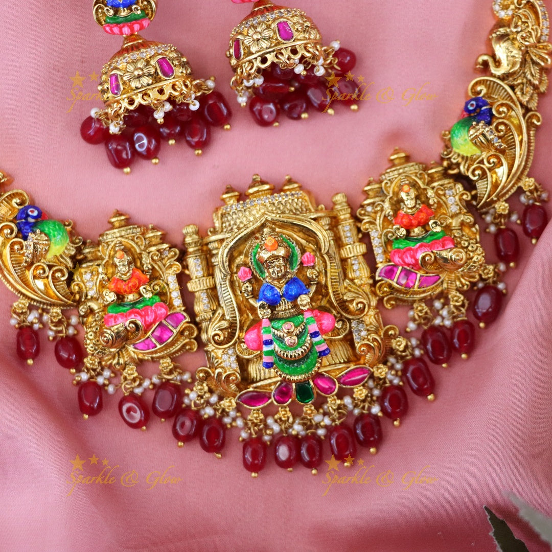 Exquisite Temple Necklace Set for Festivals & Weddings