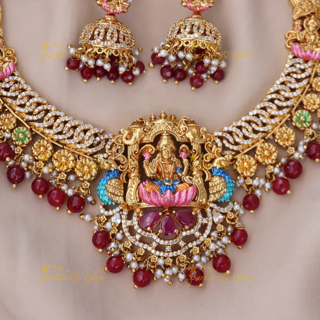 Exquisite Temple Necklace for Radiant Celebrations