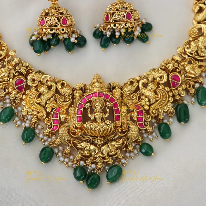 Exquisite Lakshmi Temple Jewelry Set | Indian Imitation Jewelry