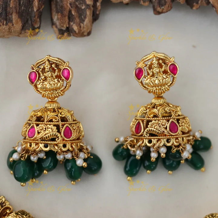 Exquisite Lakshmi Temple Jewelry Set | Indian Imitation Jewelry