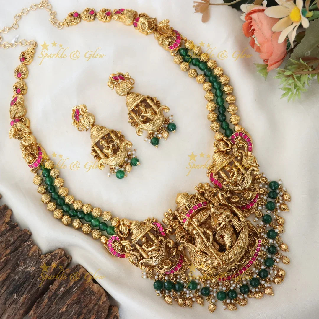 Exquisite Gold-Plated Temple Necklace for Weddings