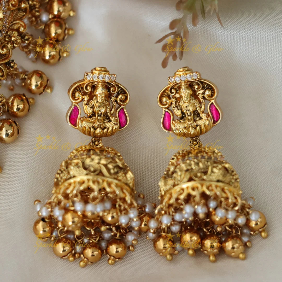 Exquisite Lakshmi Peacock Choker Necklace - Sparkle & Glow