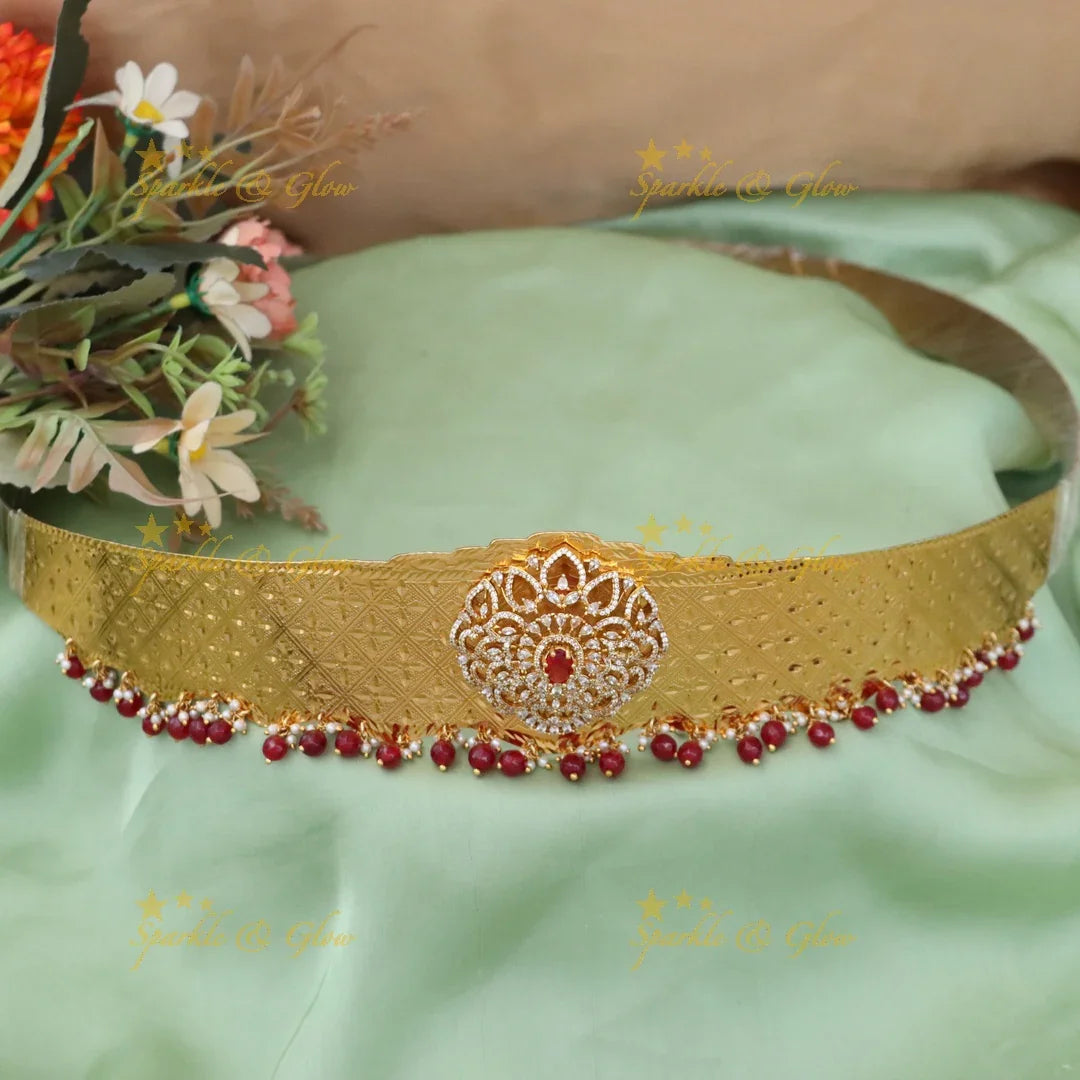 Exquisite Gold Floral Hip Belt for Weddings