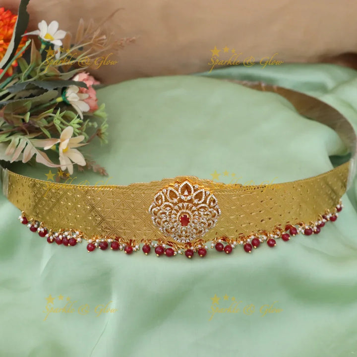 Exquisite Gold Floral Hip Belt for Weddings