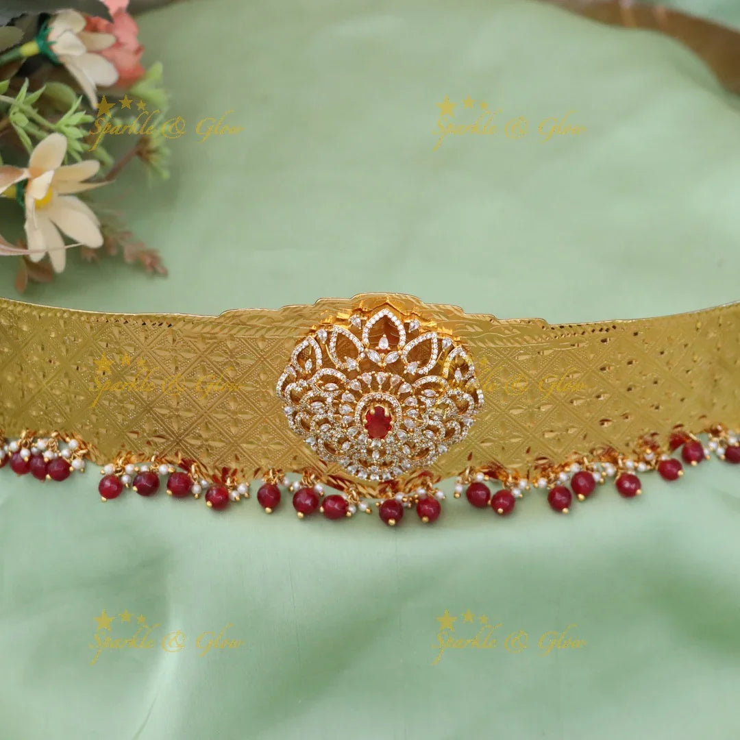 Exquisite Gold Floral Hip Belt for Weddings