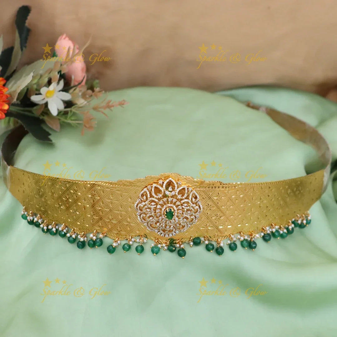 Exquisite Gold Floral Hip Belt for Weddings