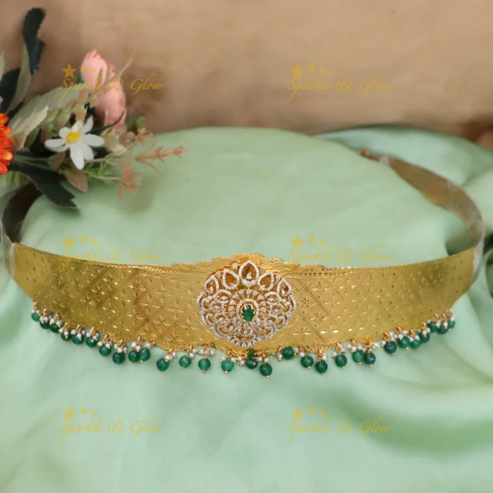 Exquisite Gold Floral Hip Belt for Weddings