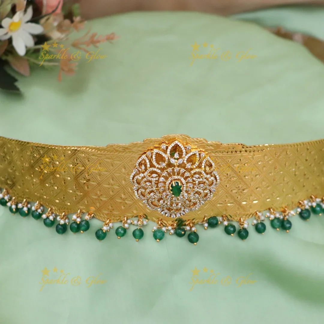Exquisite Gold Floral Hip Belt for Weddings