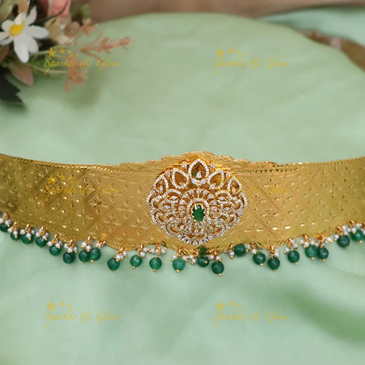 Exquisite Gold Floral Hip Belt for Weddings
