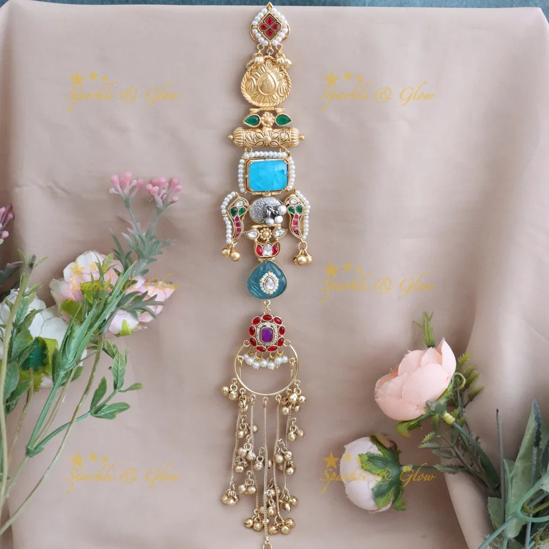 Exquisite Peacock Jadabilla with Pearls - Perfect Festive Wear