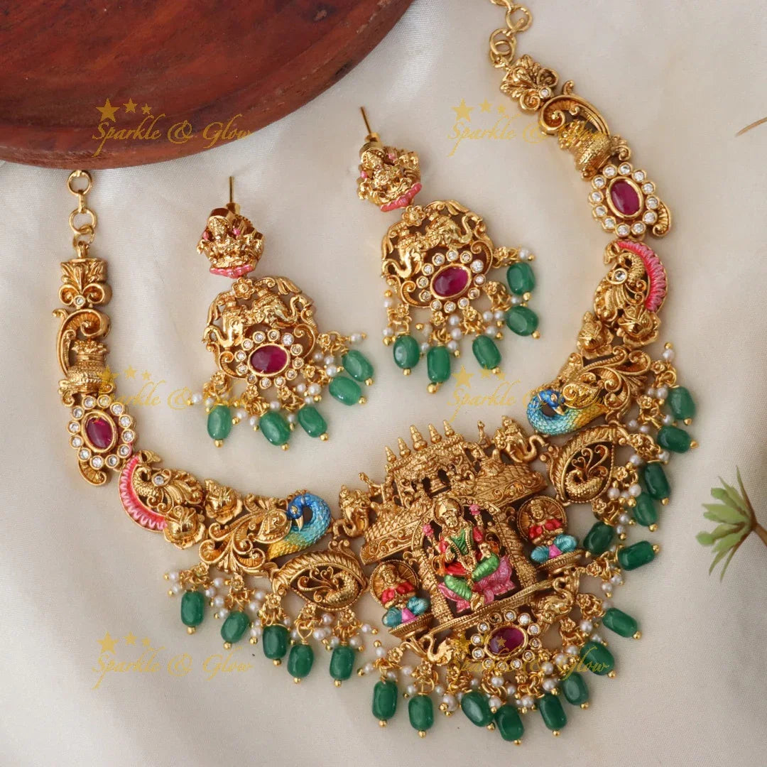 Exquisite Gold Temple Jewelry Set - Sparkle & Glow