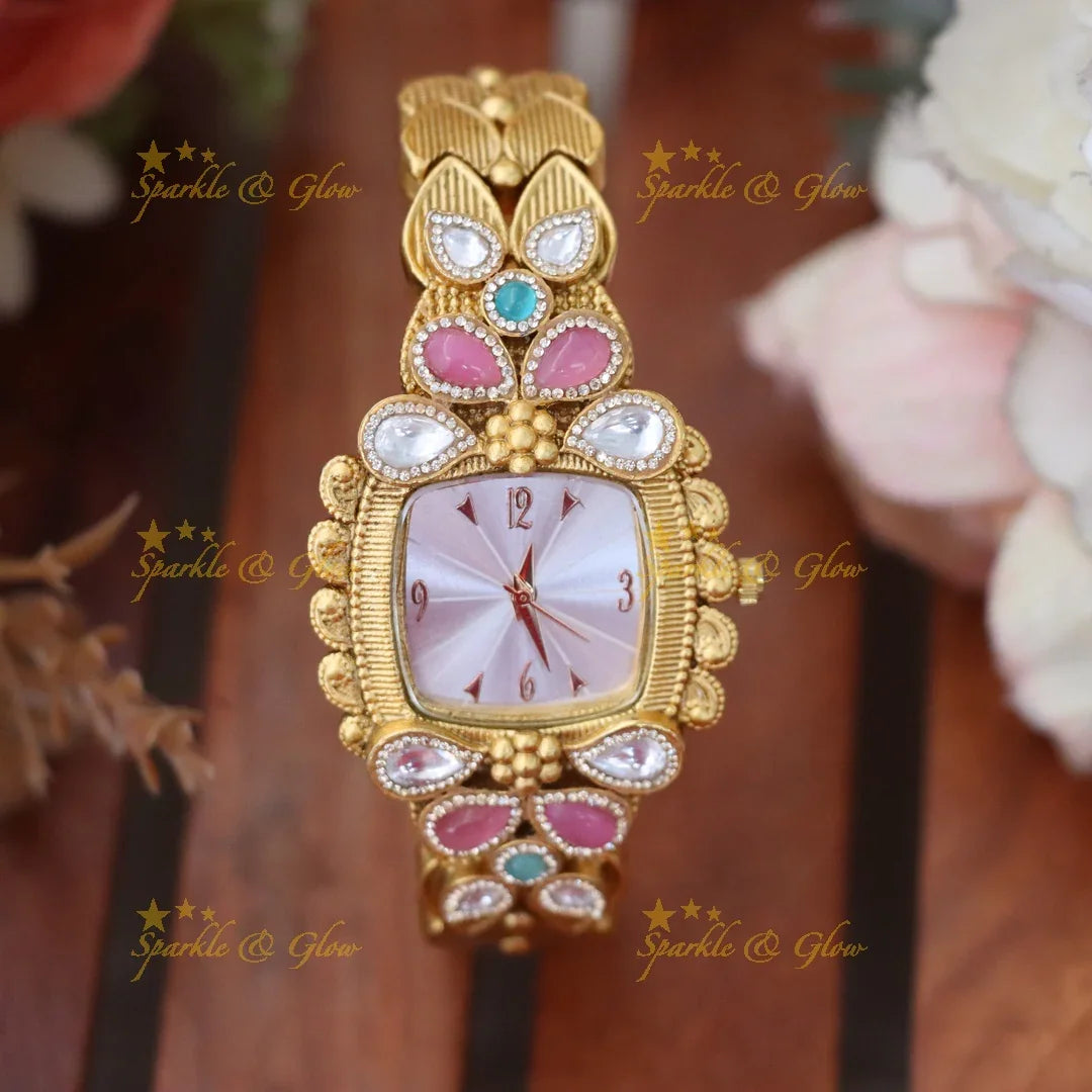 Luxurious Gold Imitation Mango Watch - Festive Elegance