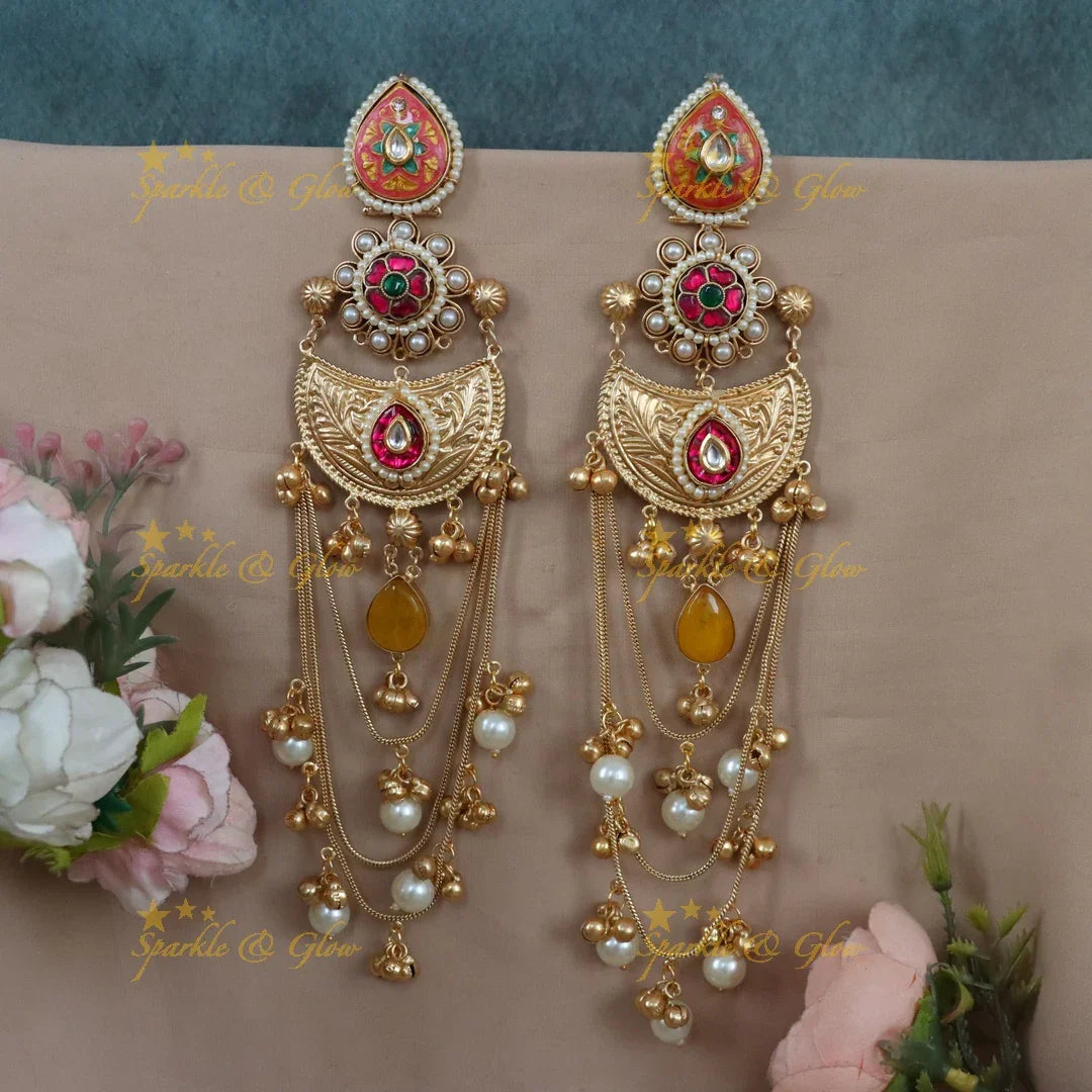 Exquisite Floral Pearl Earrings for Weddings & Festivals