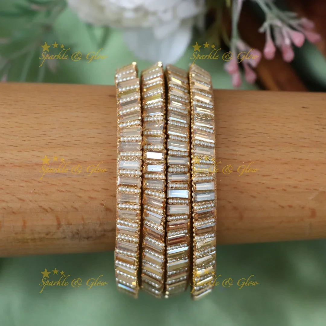 Radiant Glass Pearl Bangles for Weddings & Celebrations