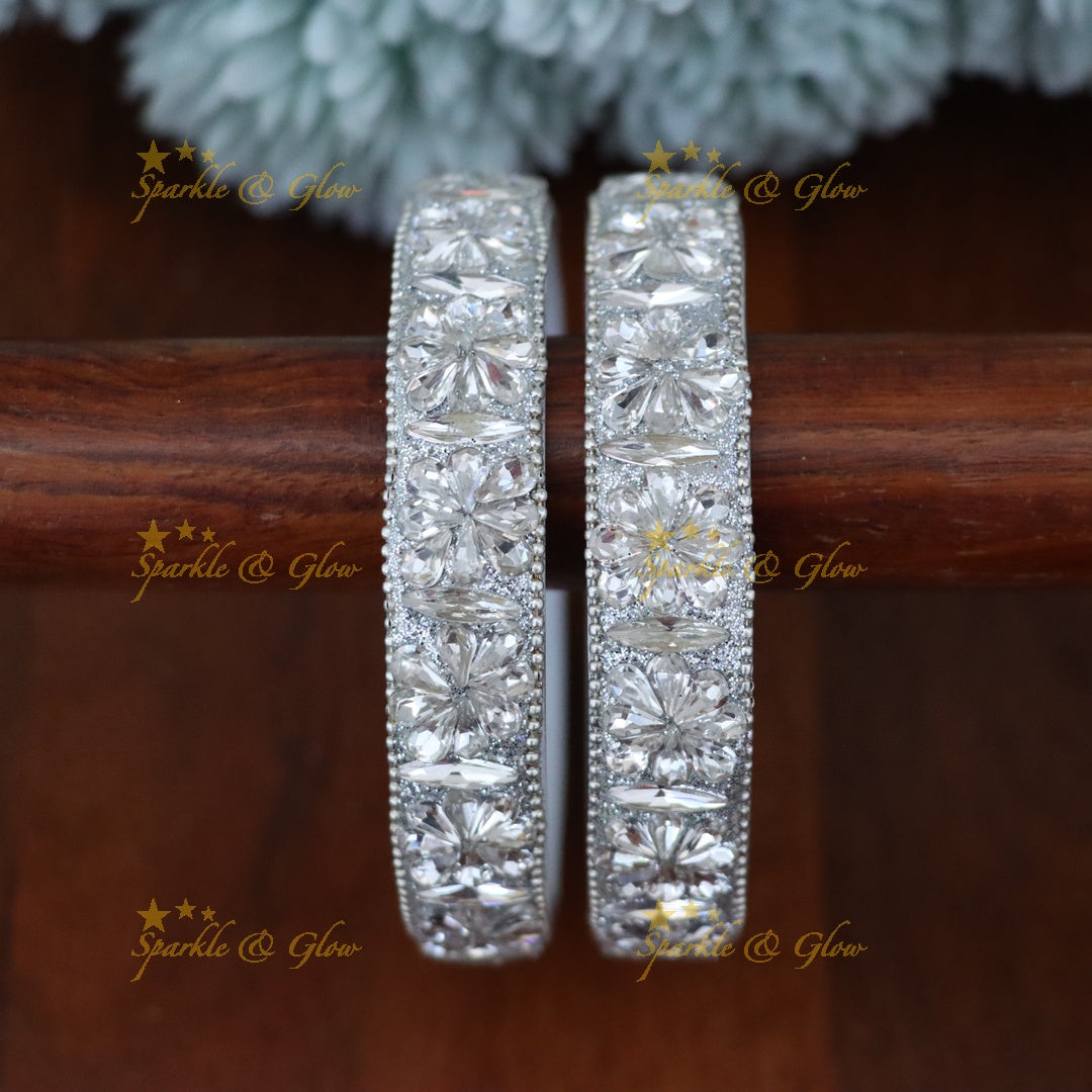Shimmering Crystal Bangles for Festive Elegance