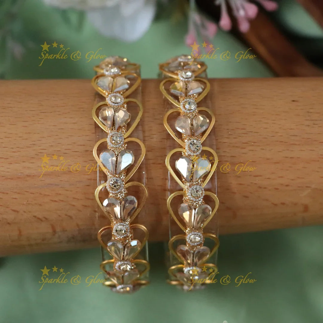 Elegant Heart Pearl Bangles for Every Occasion