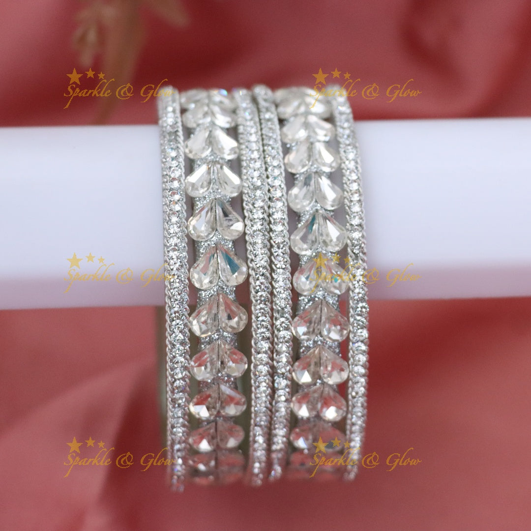 Elegant Heart Stone Bangles for Weddings & Celebrations