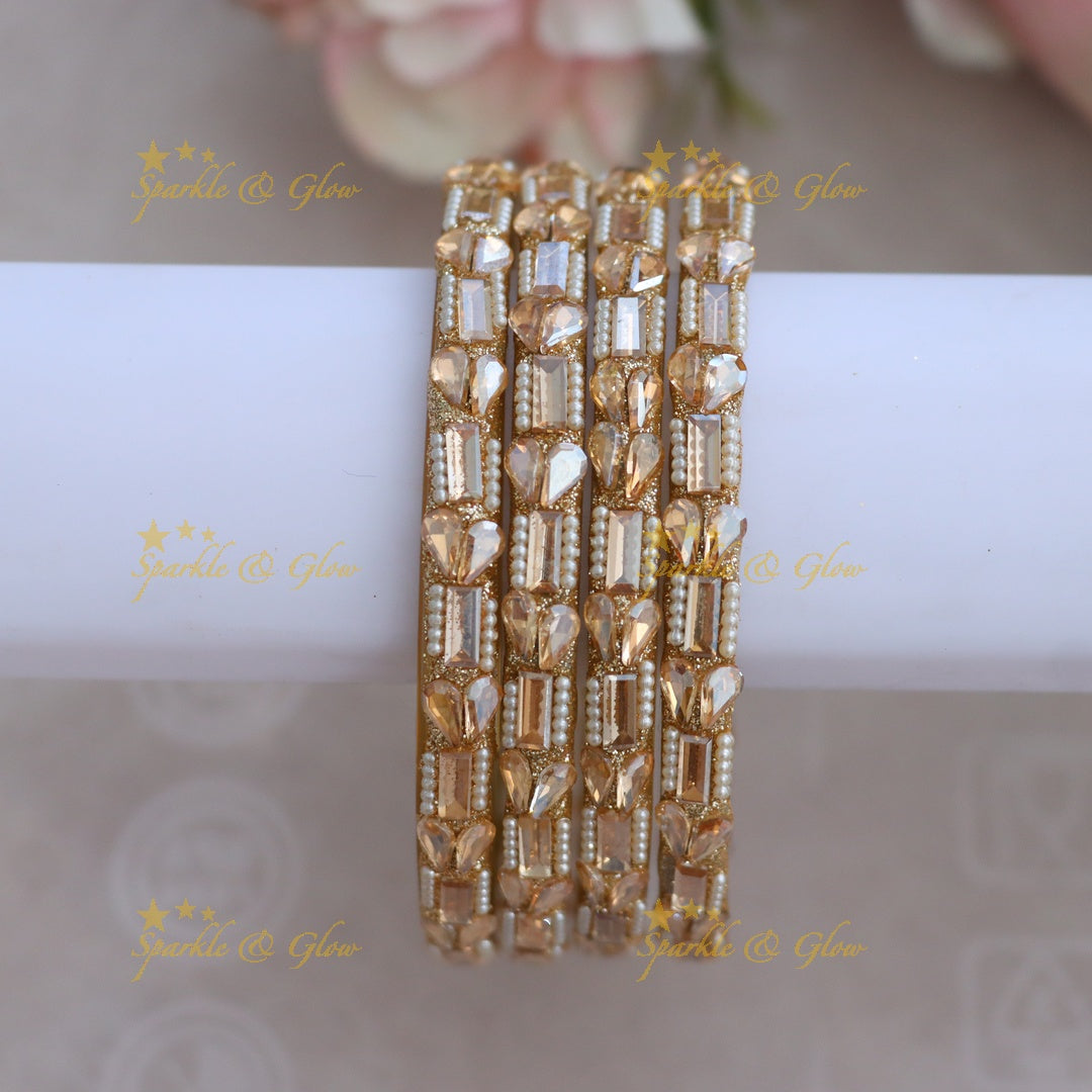 Elegant Silver Pearl Wedding Bangle for Glamour