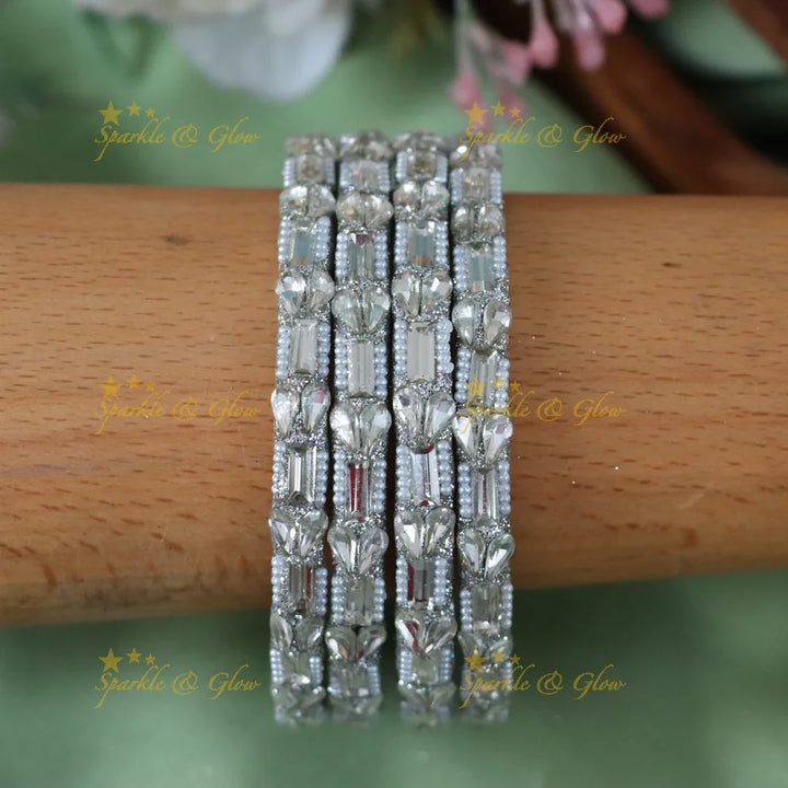 Elegant Silver Pearl Wedding Bangle for Glamour