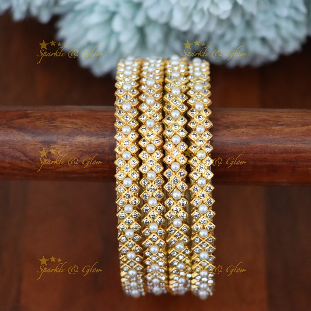 Gold-Plated Glass Bangles for Festive Glamour