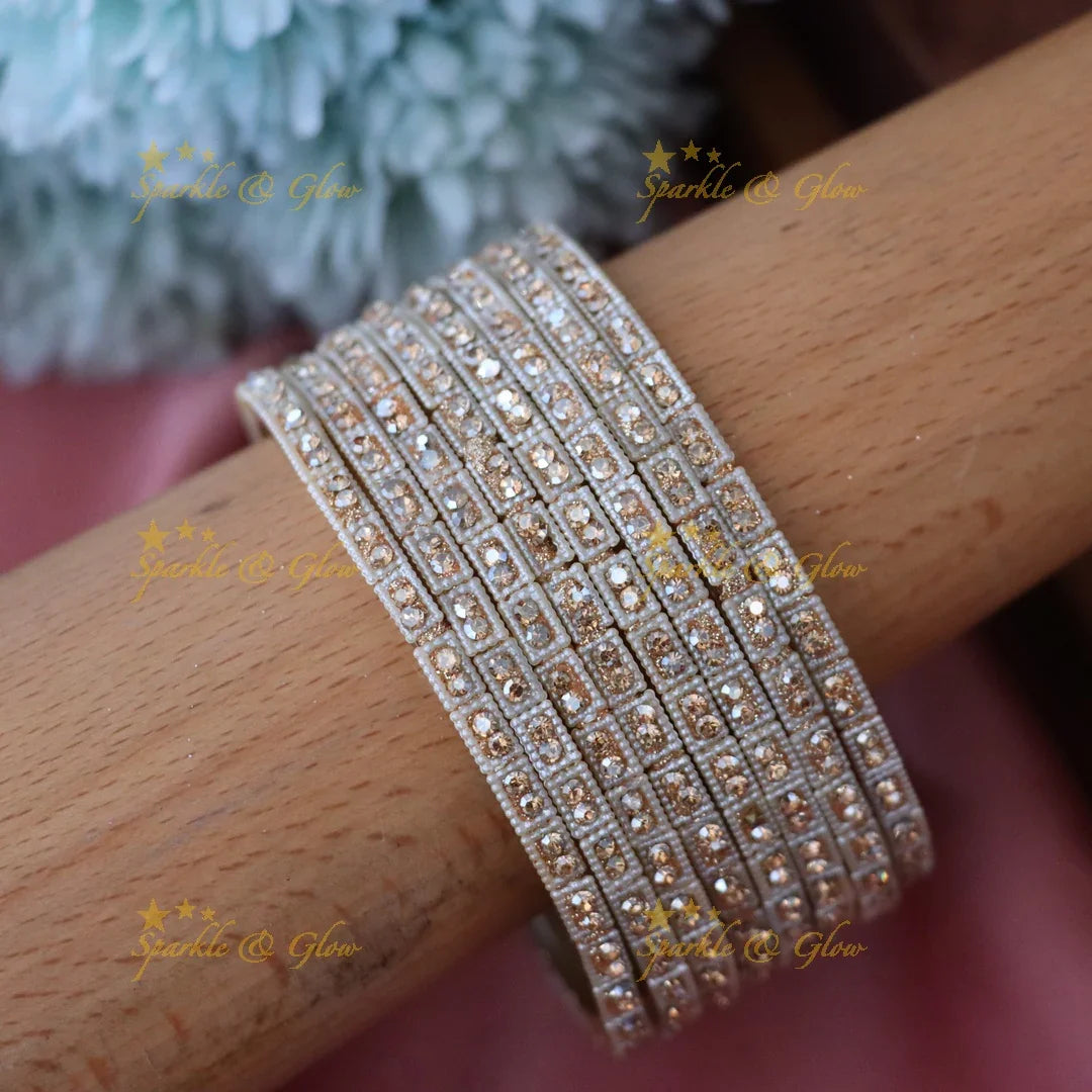 Lustrous Pearl Stone Bangles - Perfect Festive Accessory
