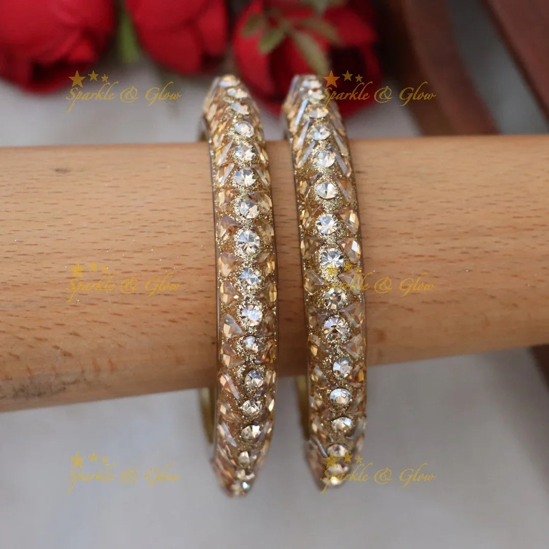 Gold Plated Crystal Bangles - Sparkle & Glow Collection