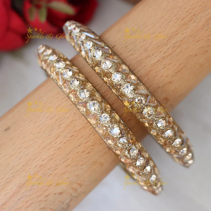 Gold Plated Crystal Bangles - Sparkle & Glow Collection
