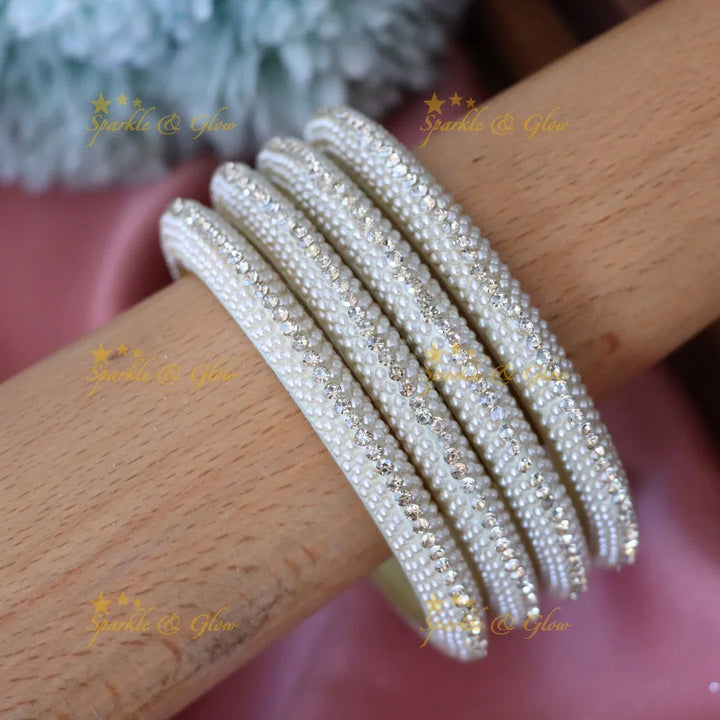 Elegant Pearl and Silver Bangles for Every Festive Occasion
