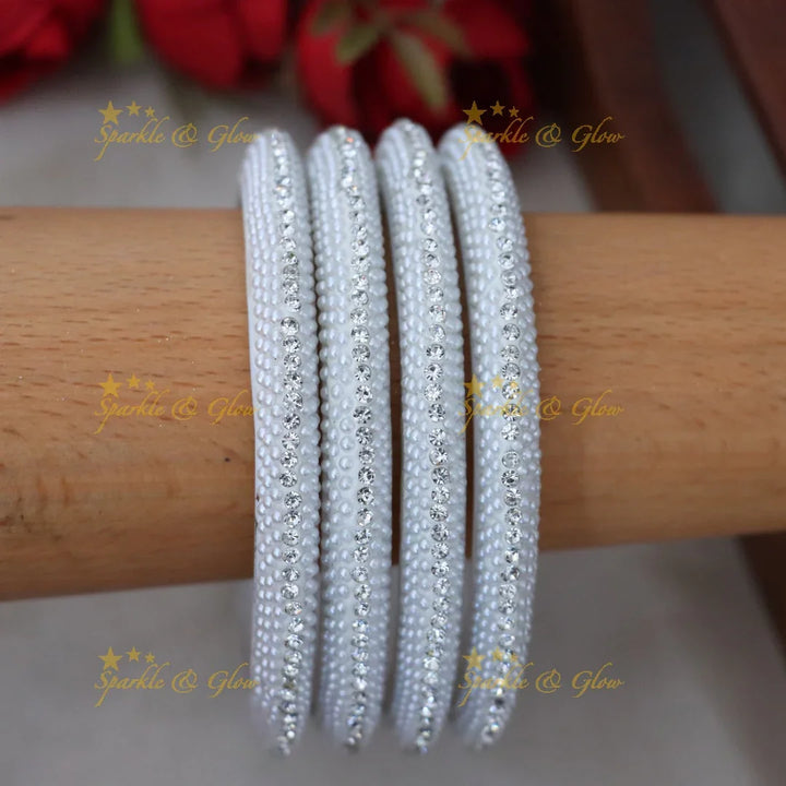 Elegant Pearl and Silver Bangles for Every Festive Occasion