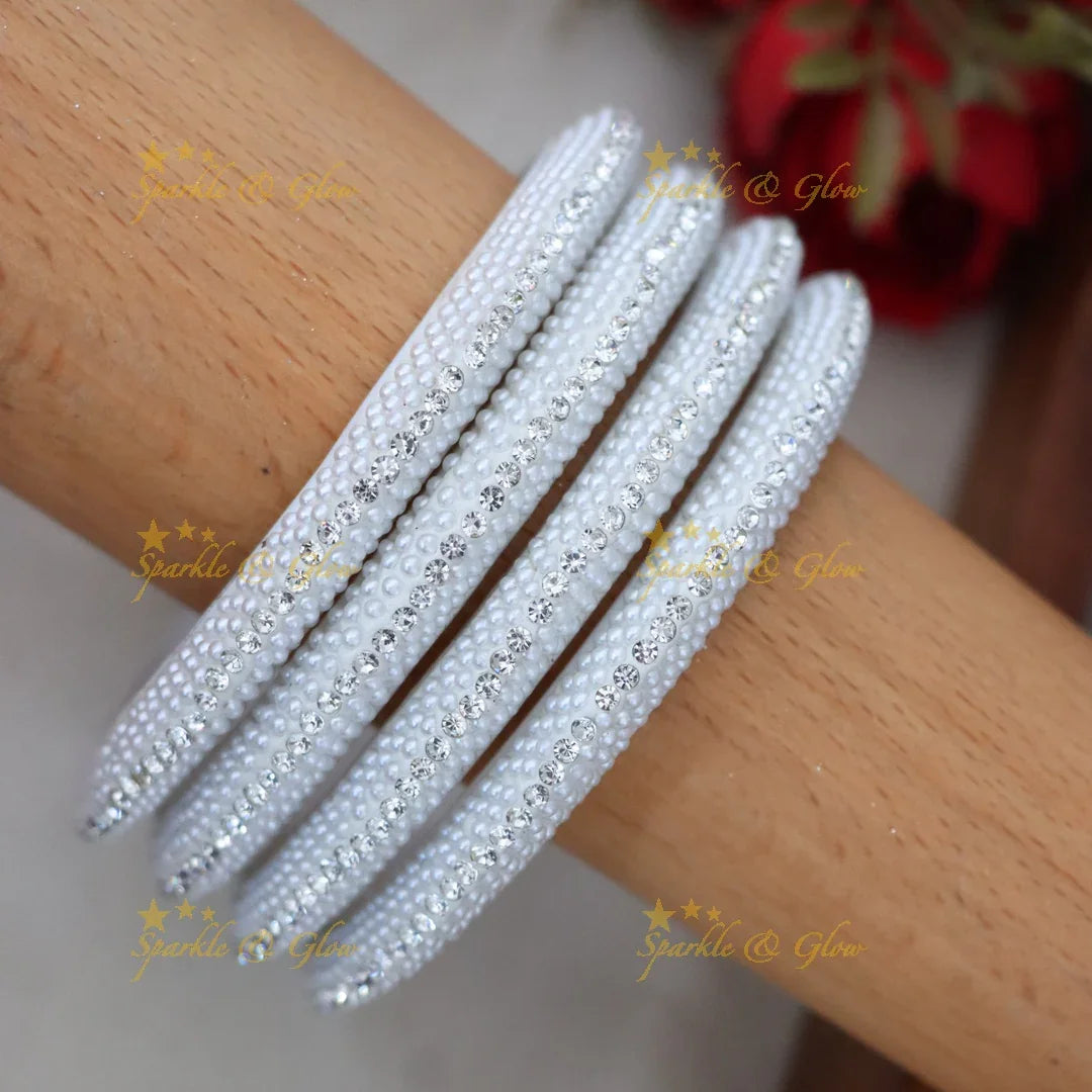 Elegant Pearl and Silver Bangles for Every Festive Occasion
