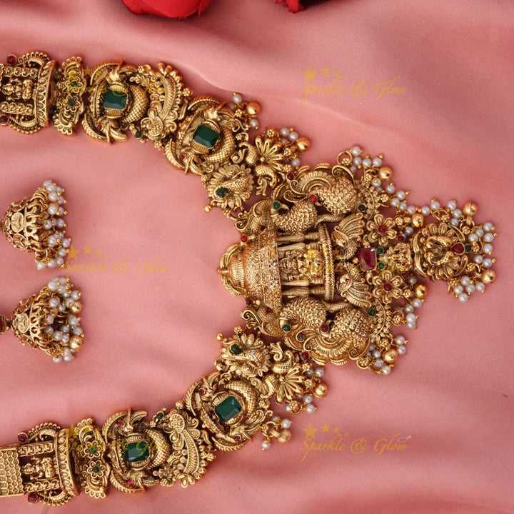 Exquisite Temple Design Lakshmi Necklace - Perfect Elegance