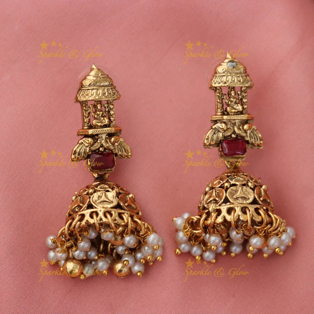 Exquisite Temple Design Lakshmi Necklace - Perfect Elegance