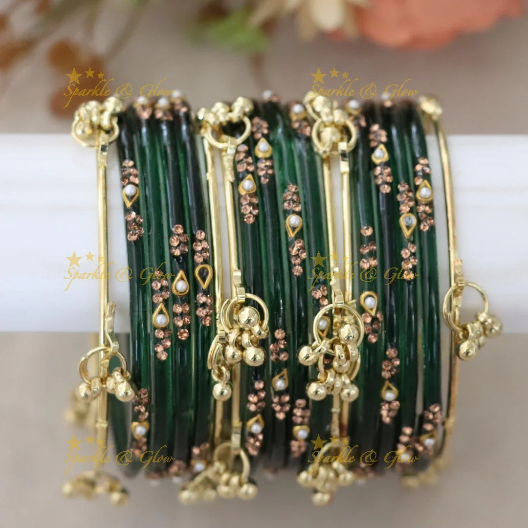Elegant Red and Gold Bangles - Perfect for Weddings