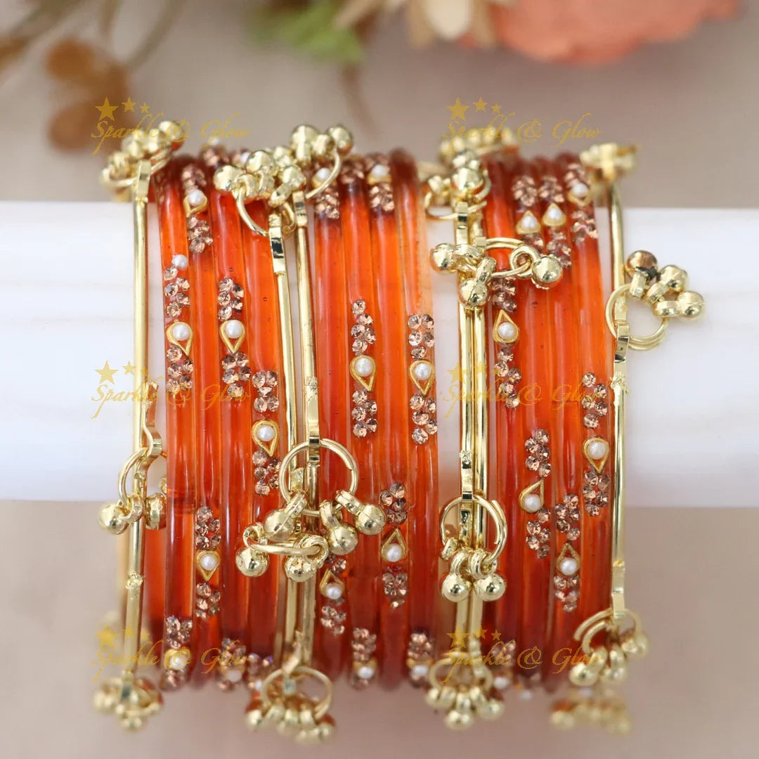 Elegant Red and Gold Bangles - Perfect for Weddings