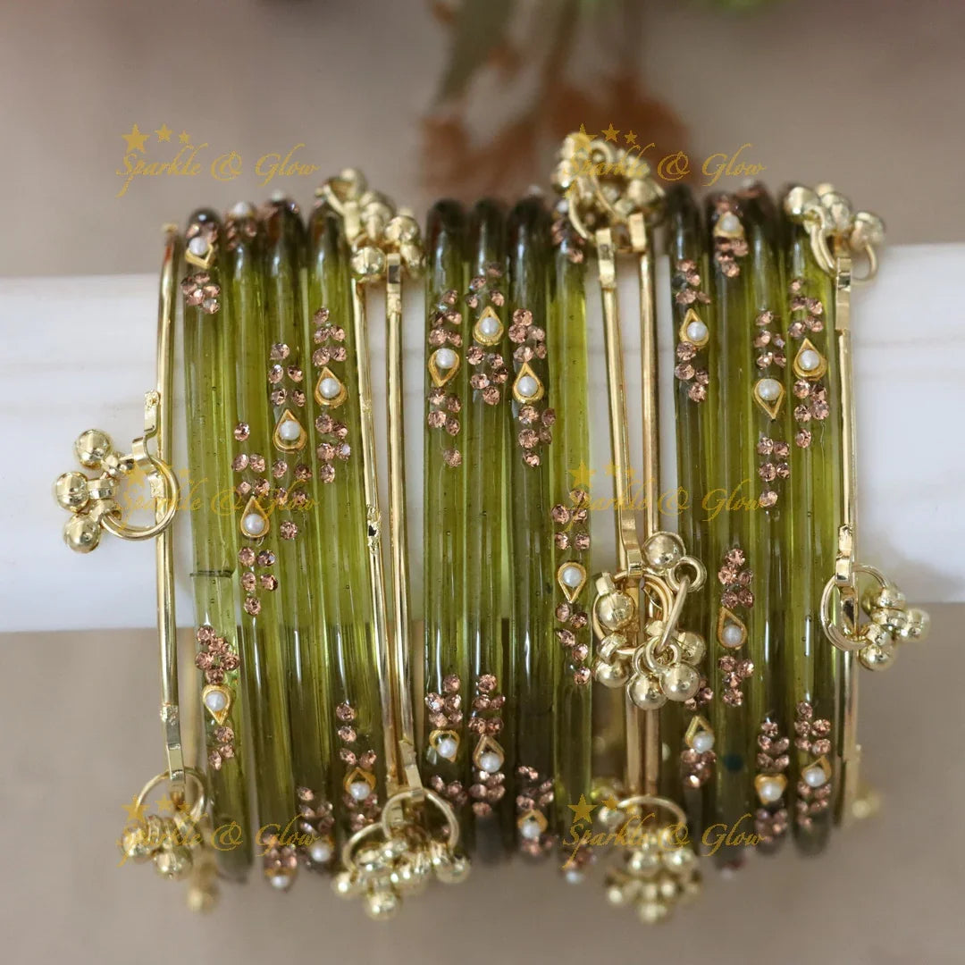Elegant Red and Gold Bangles - Perfect for Weddings