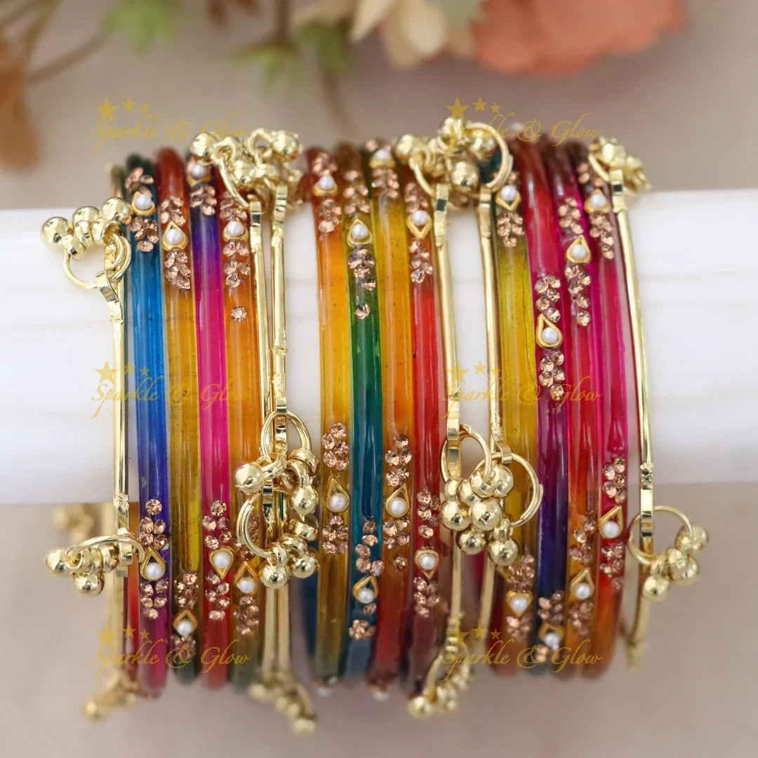 Elegant Red and Gold Bangles - Perfect for Weddings
