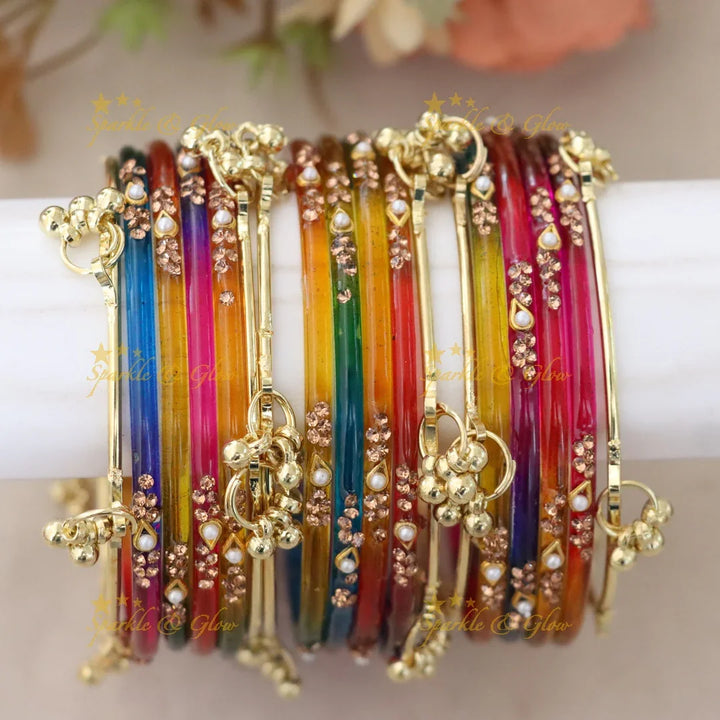 Elegant Red and Gold Bangles - Perfect for Weddings