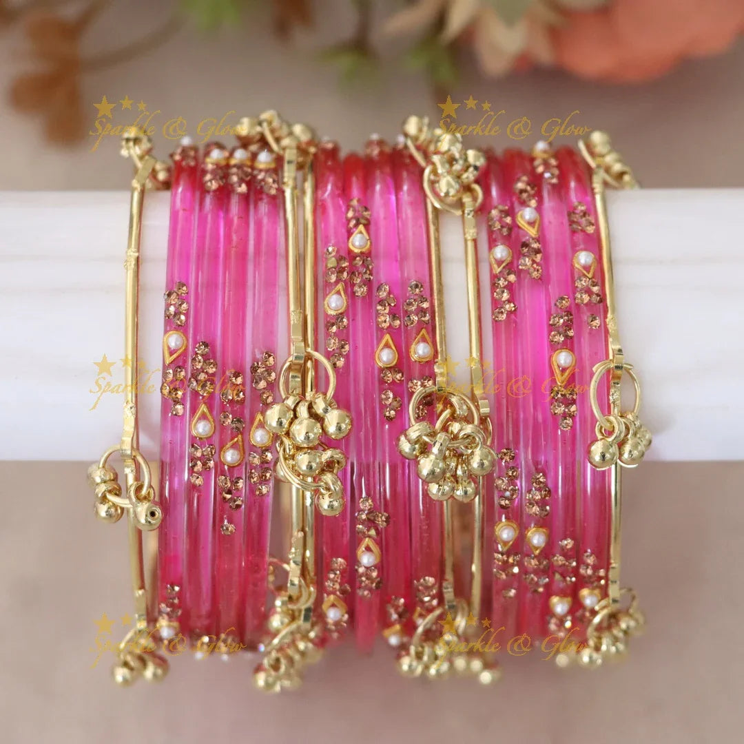 Elegant Red and Gold Bangles - Perfect for Weddings