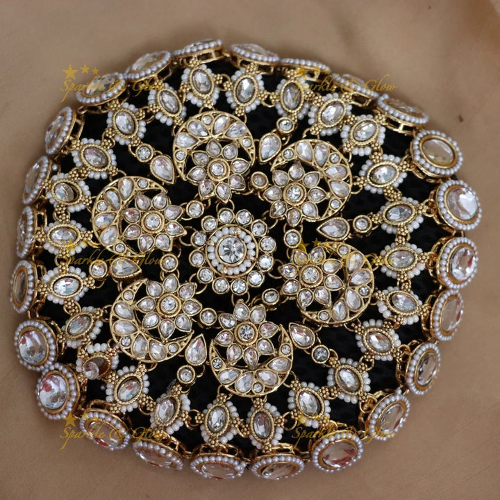 Elegant Floral Pearl Hair Bun Jewelry for Weddings
