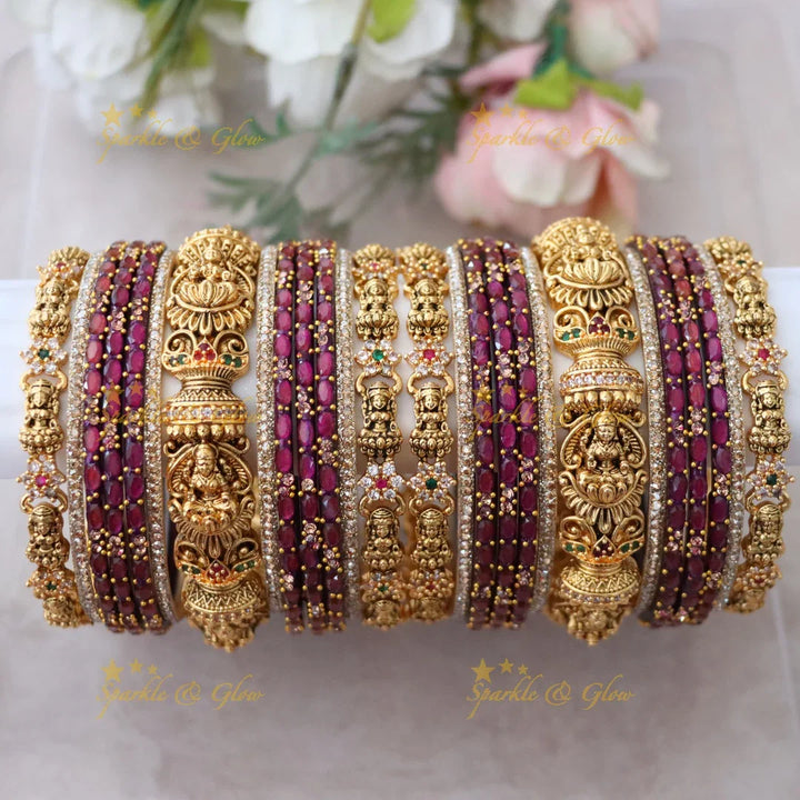 Exquisite Lakshmi Bridal Bangles with Floral Design