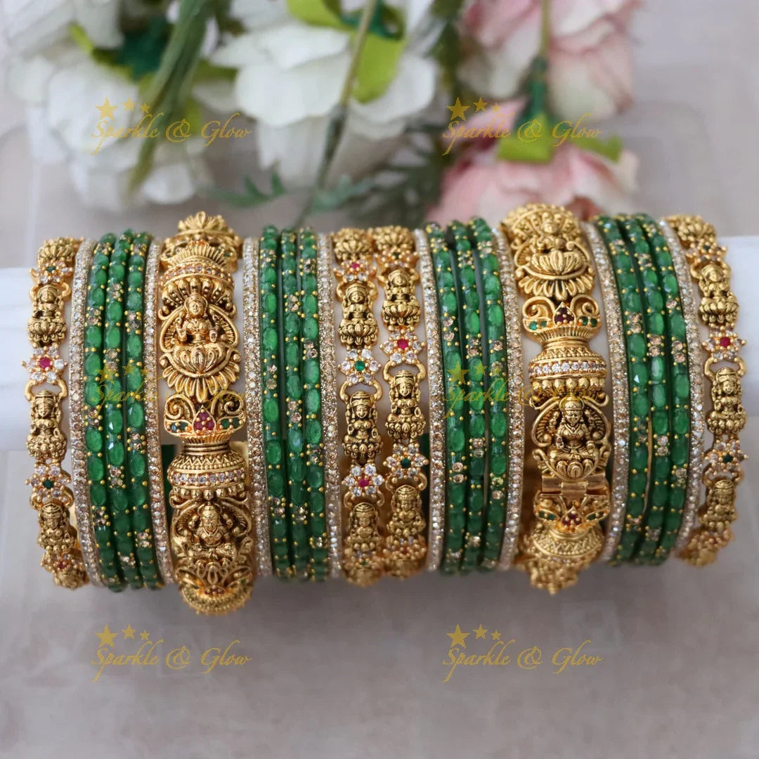 Exquisite Lakshmi Bridal Bangles with Floral Design