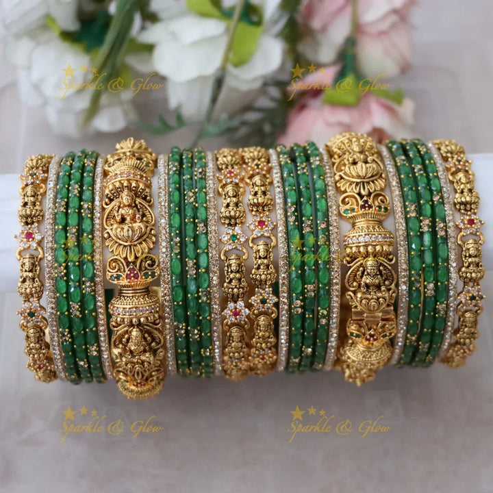 Exquisite Lakshmi Bridal Bangles with Floral Design